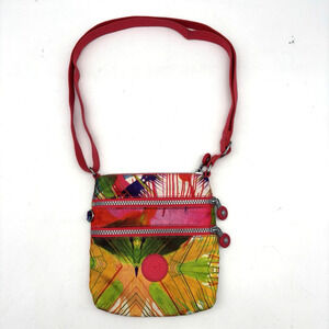 Kipling ALVAR XS Pink Multicolor Watercolor Print Crossbody Purse 7x7.5" -FLAW